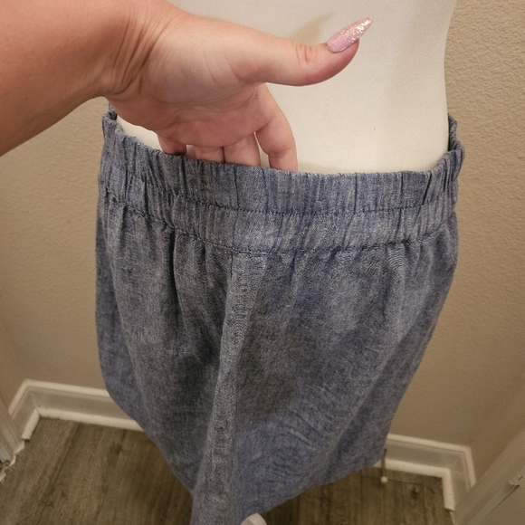 Loft Linen Blue Skirt Size Medium With Pockets! - Picture 4 of 5